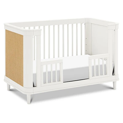 Couchette Convertible 3-en-1 Marin - Blanc Chaud et Rotin