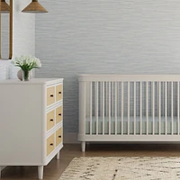 Marin with Cane 6 Drawer Assembled Dresser - Warm White and Honey Cane