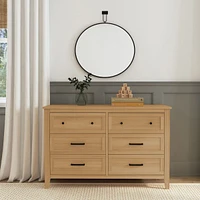 Sawyer Farmhouse 6-Drawer Dresser - Honey