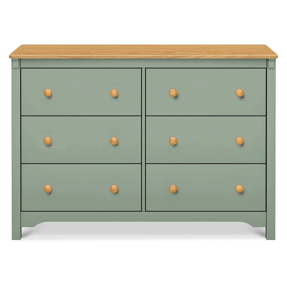 Commode 6 tiroirs Shea - Sauge / miel