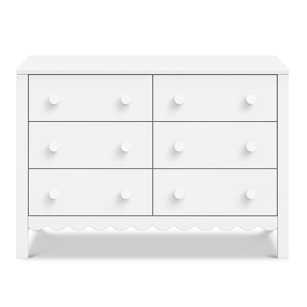Sammy Scallop 6-Drawers Dresser - White