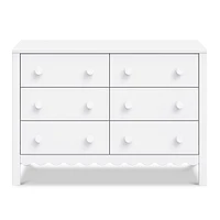 Sammy Scallop 6-Drawers Dresser - White 