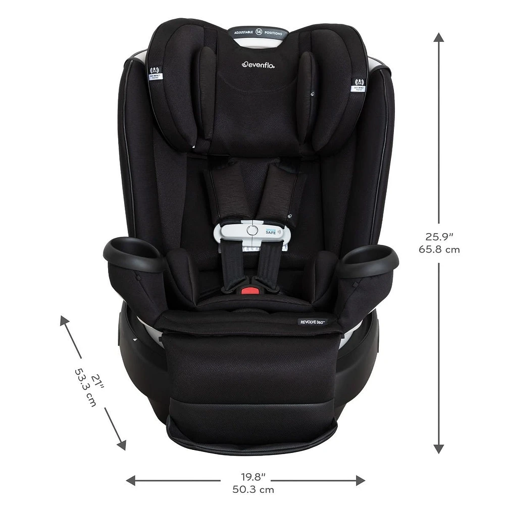 Gold Revolve360 Extend All-in-One Rotational Car Seat with SensorSafe - Onyx Black 