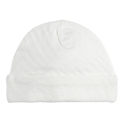 Pointelle Knitted Hat Ivory 0-24m