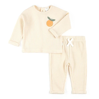 Ensemble Gaufré Oranges 3-24mois