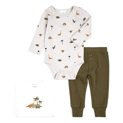 Ensemble de 3 Pièces Pantalon Dinos 3-24mois
