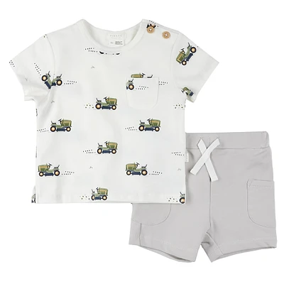 Ensemble de 2 Pièces Short Tondeuse 3-24mois