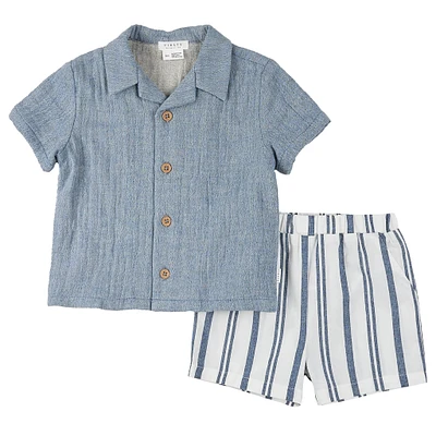 Lawnmower Chambray Set 3-24m