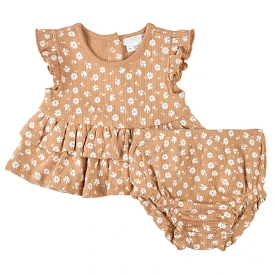 Ensemble de 2 Pièces Fleurs Girafes 3-24mois