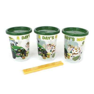 John Deere 10oz Spill Proof Straw Cup 3-Pack