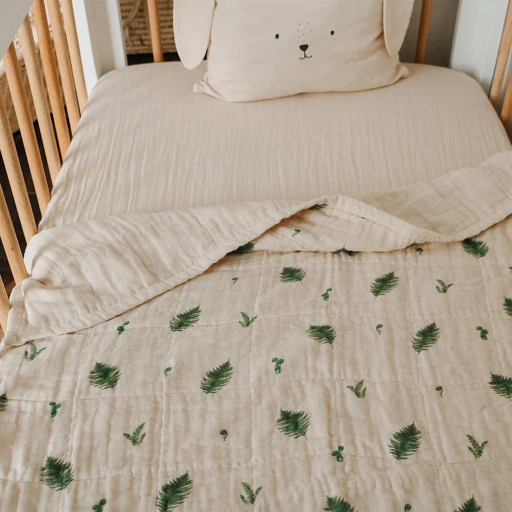 4-Layer Muslin Blanket Twin Bed Size - Fern
