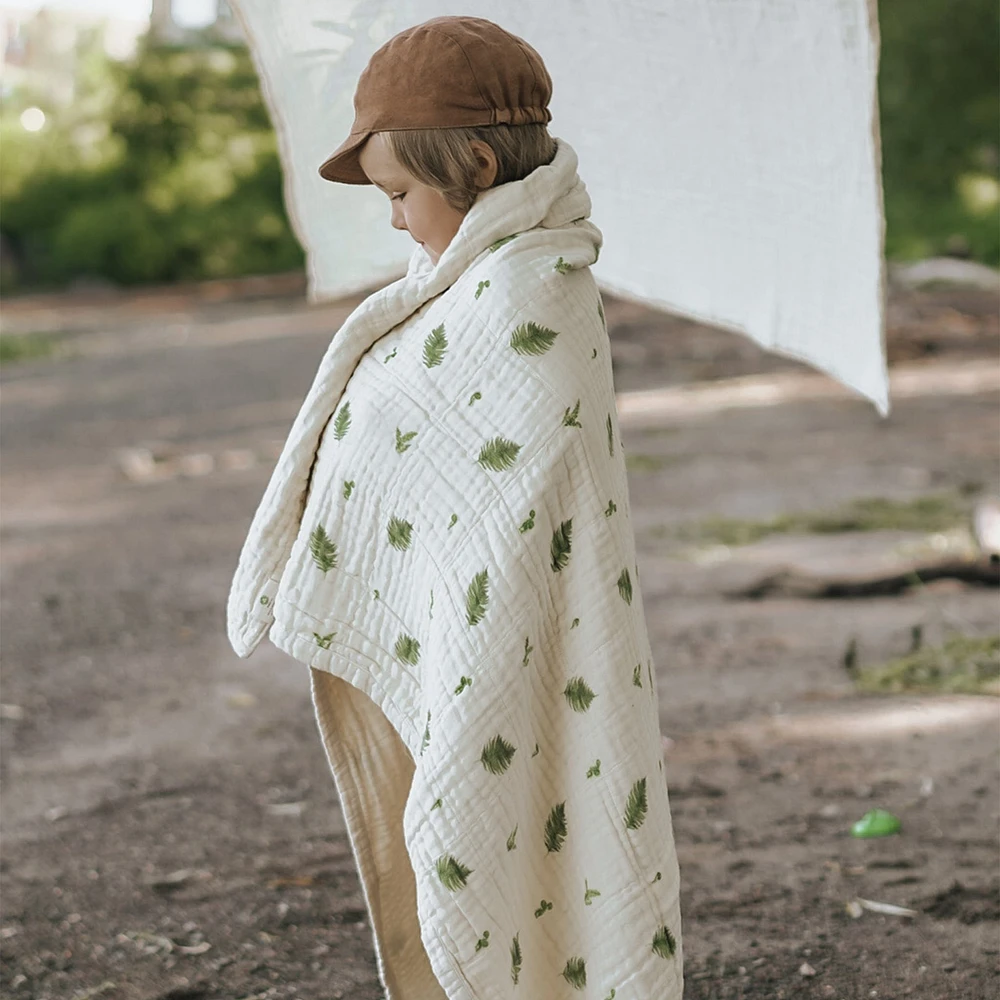 4-Layer Muslin Blanket Twin Bed Size - Fern