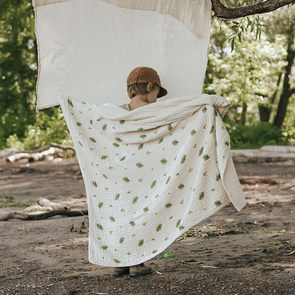 4-Layer Muslin Blanket Twin Bed Size - Fern