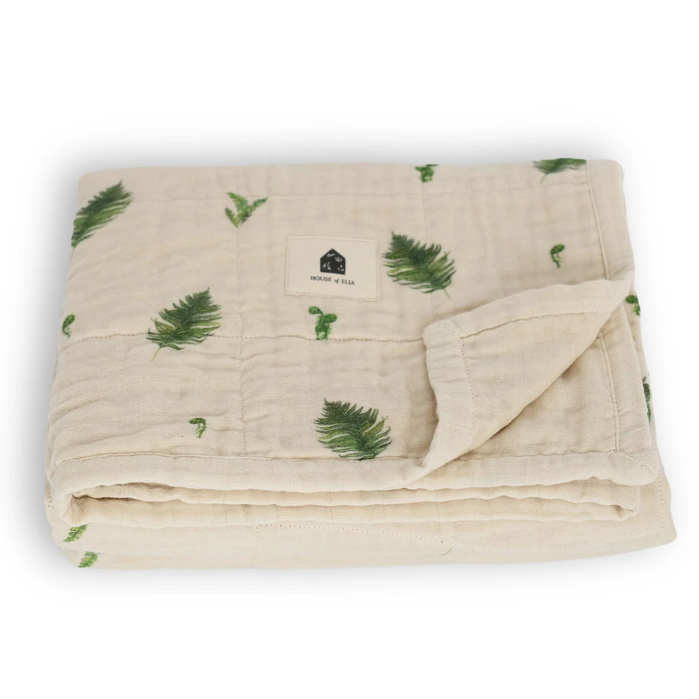 4-Layer Muslin Blanket Twin Bed Size - Fern