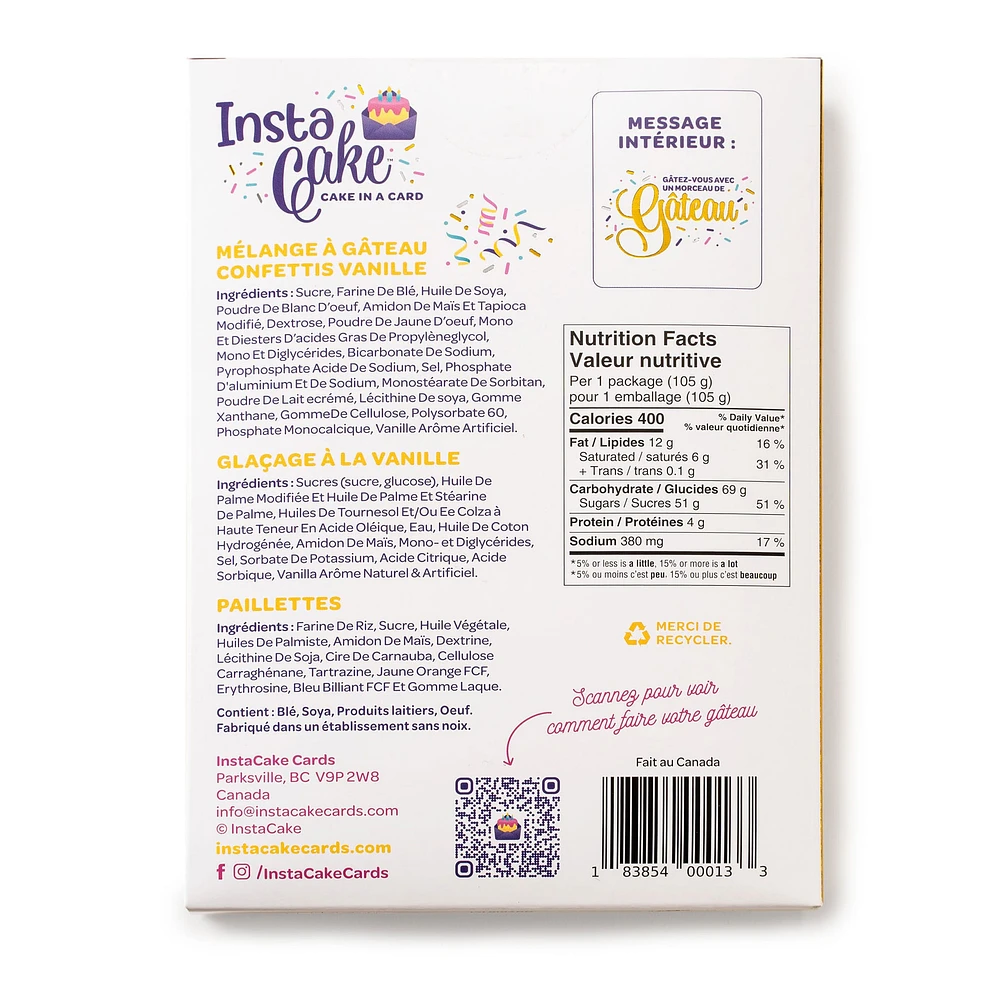 Wish Card + Instant Vanilla Cake - Félicitations