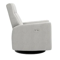 Rocking and Swivel Armchair Nelly - Nubia Silver / Black - Motorized Electric