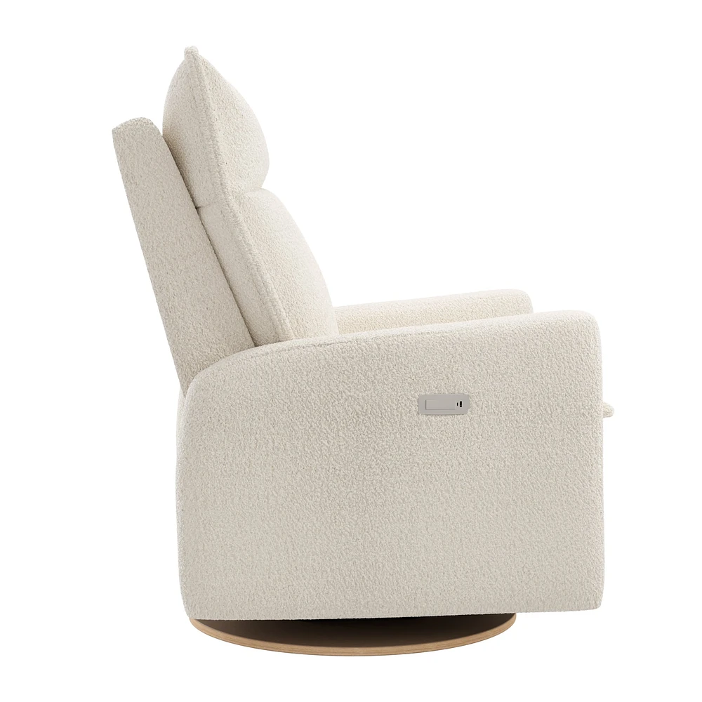 Rocking and Swivel Armchair Arya - Puppy Pearl - Motorized Electric