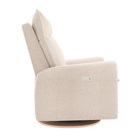 Rocking and Swivel Armchair Arya - Puppy Sand - Motorized Electric