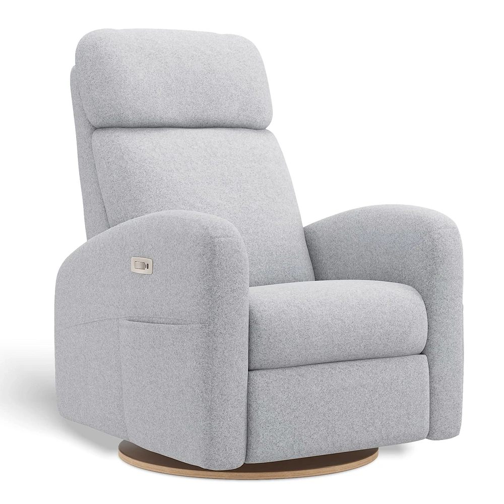 Upholstered Rocking Armchair Swivel, Glider, Recliner Hailey - Arlo Heather Silver Motorized Electric