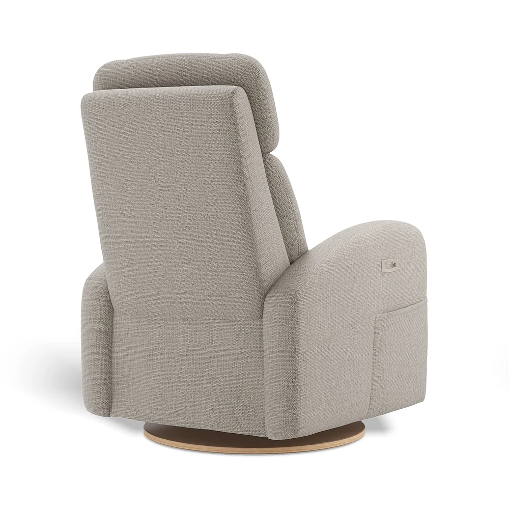 Upholstered Rocking Armchair  Swivel, Glider, Recliner Hailey - Breather Driftwood Motorized Electric