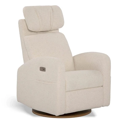 Fauteuil Berçant Inclinable Pivotant Hailey Henequen avec Mécanisme Électrique (Tissu anti-tache)