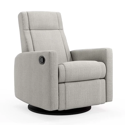 Fauteuil Berçant et Pivotant Nelly - Nubia Silver / Noir