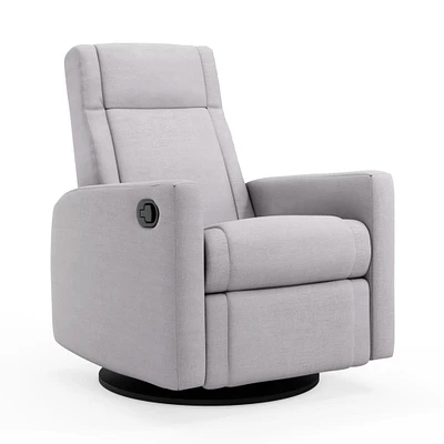 Fauteuil Berçant et Pivotant Nelly - Como Dove Gris / Noir