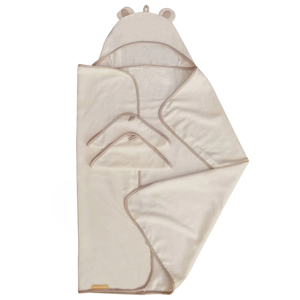 3Pieces Bath Set with Hooded Towel - Moon