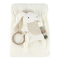 Deluxe Muslin Blanket + Rabbit Toy