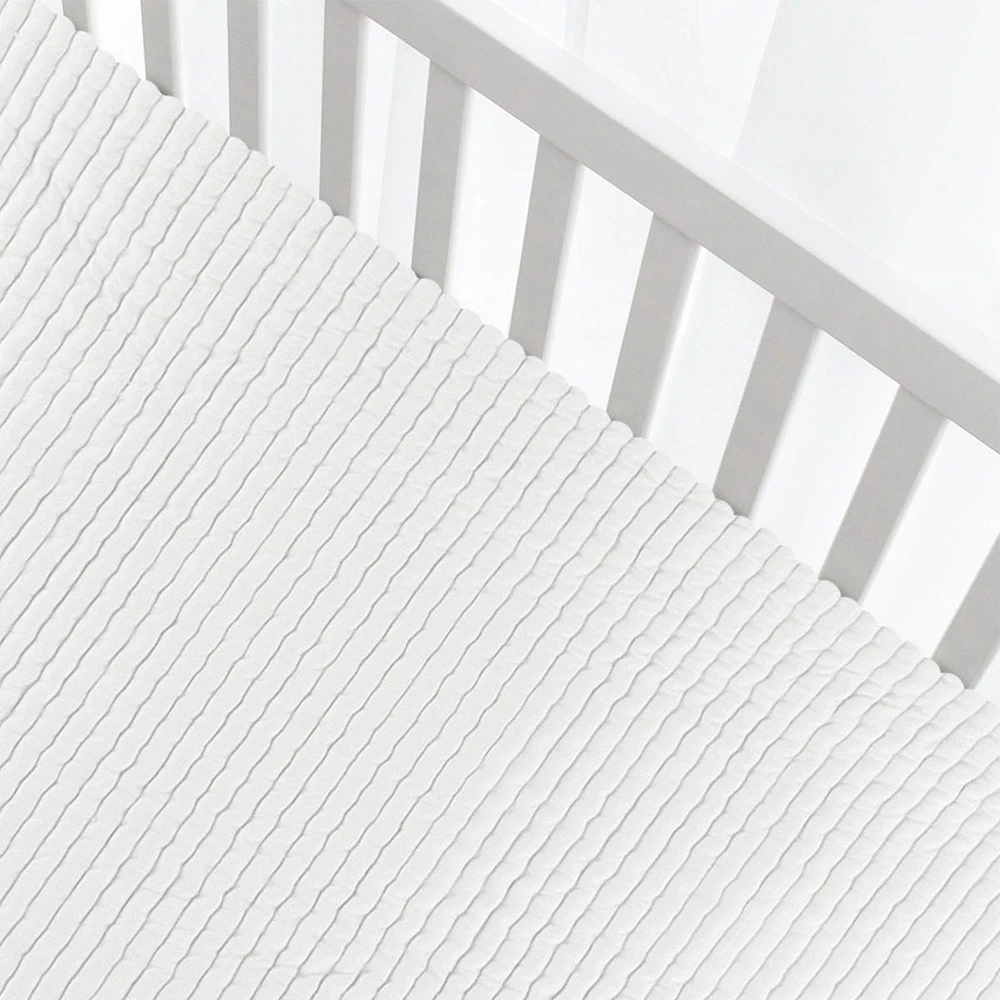 Drap Contour pour Lit de Bébé - Côtelé Ivoire