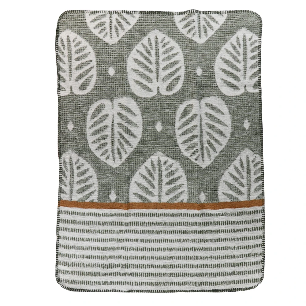 Green Tropical Jacquard Blanket