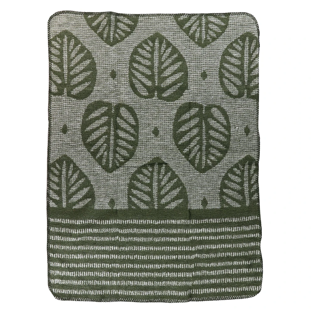 Green Tropical Jacquard Blanket