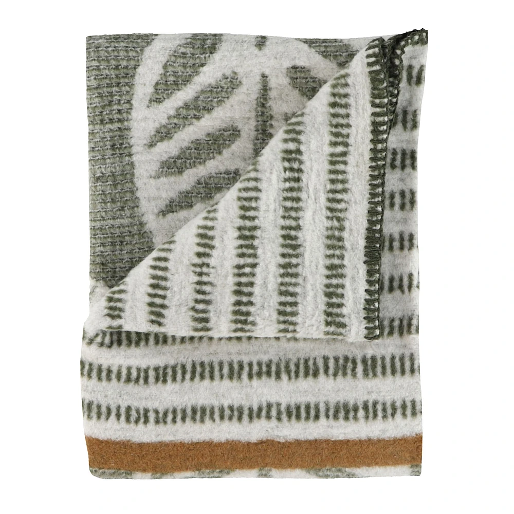 Green Tropical Jacquard Blanket
