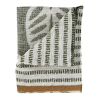 Green Tropical Jacquard Blanket