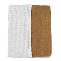 Reversible Muslin Waffle Blanket