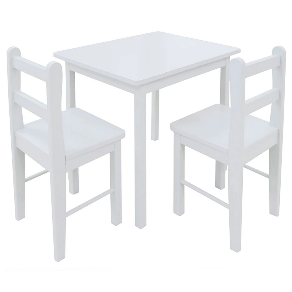 Table et Chaises en Bois - Blanc
