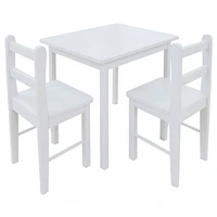 Table et Chaises en Bois - Blanc