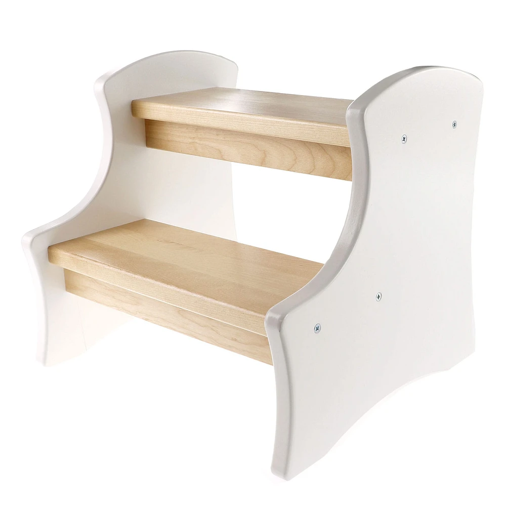 Double-up Step Stool - White Natural