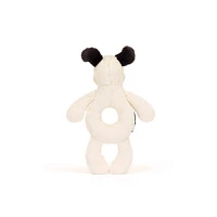 Peluche Hochet Chiot Noir & Crème