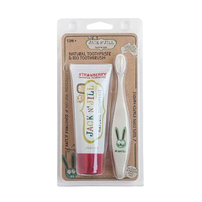 Natural Toothpaste and Toothbrush - Strawberry