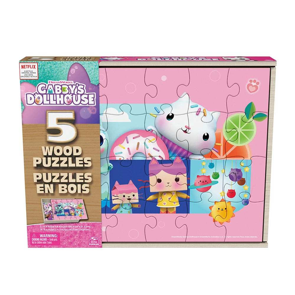 Puzzle In Wood 5 in 1 Gabby Dollhouse