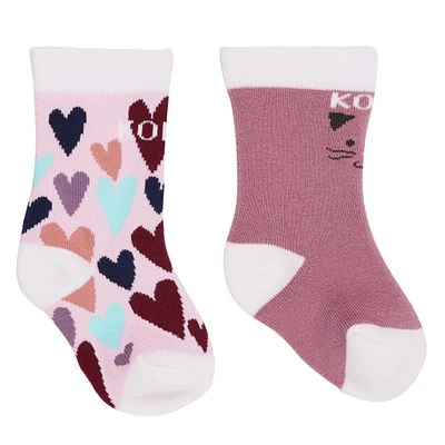 Bas Thermal Paquet de 2 Doodle Hearts 3-24m