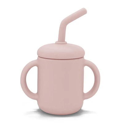 Handle Cup with Straw in Silicone - Pink