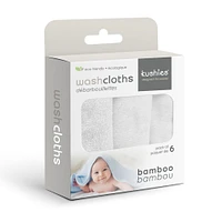 Débarbouillette Bambou Paquet de 6 - Blanc