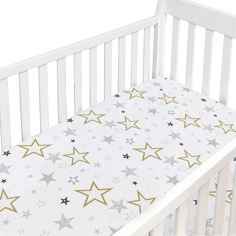Drap Contour pour Lit de Bébé - Percale Étoiles