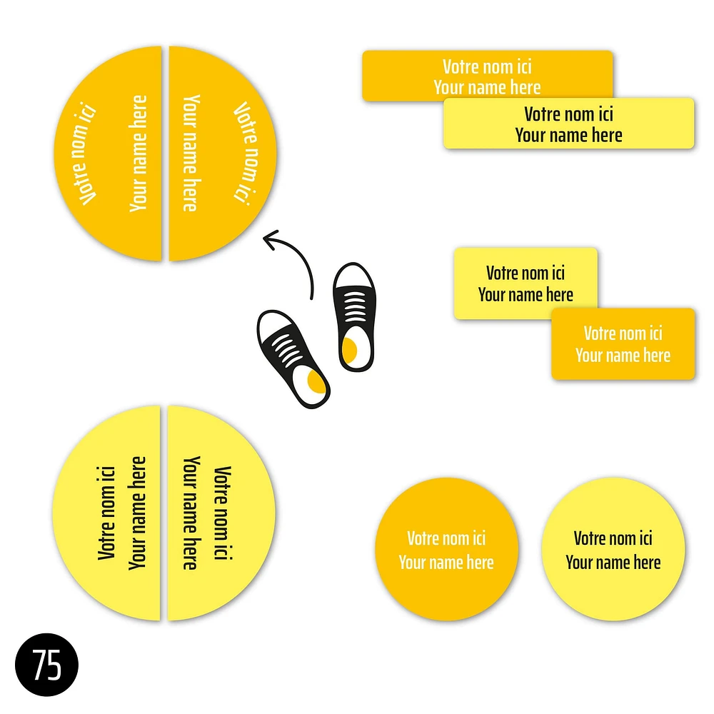 Peel And Stick Name Labels Mini - Yellow