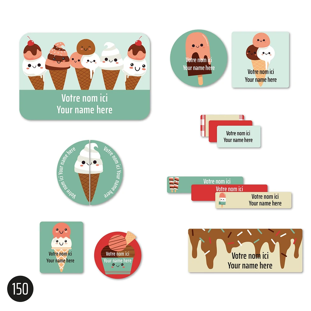 Peel And Stick Name Labels – Ice Cream