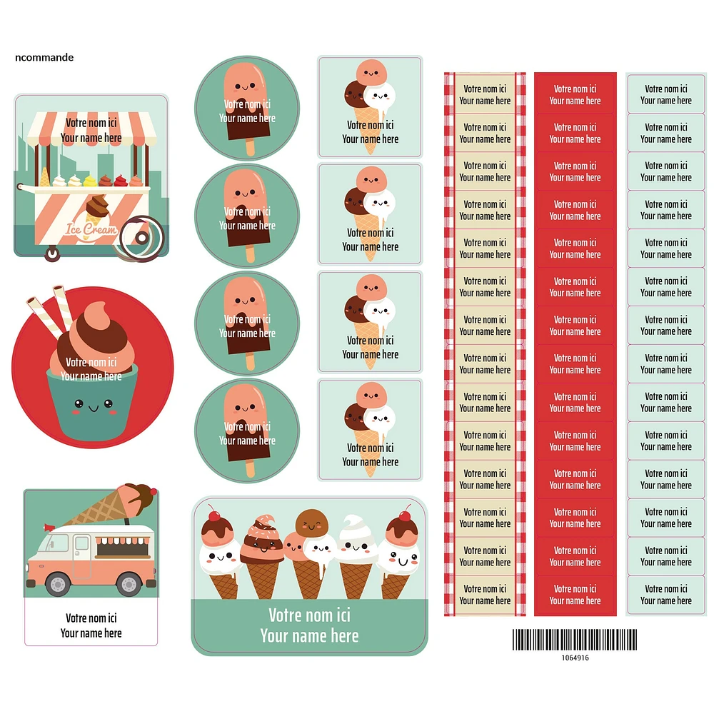 Peel And Stick Name Labels – Ice Cream
