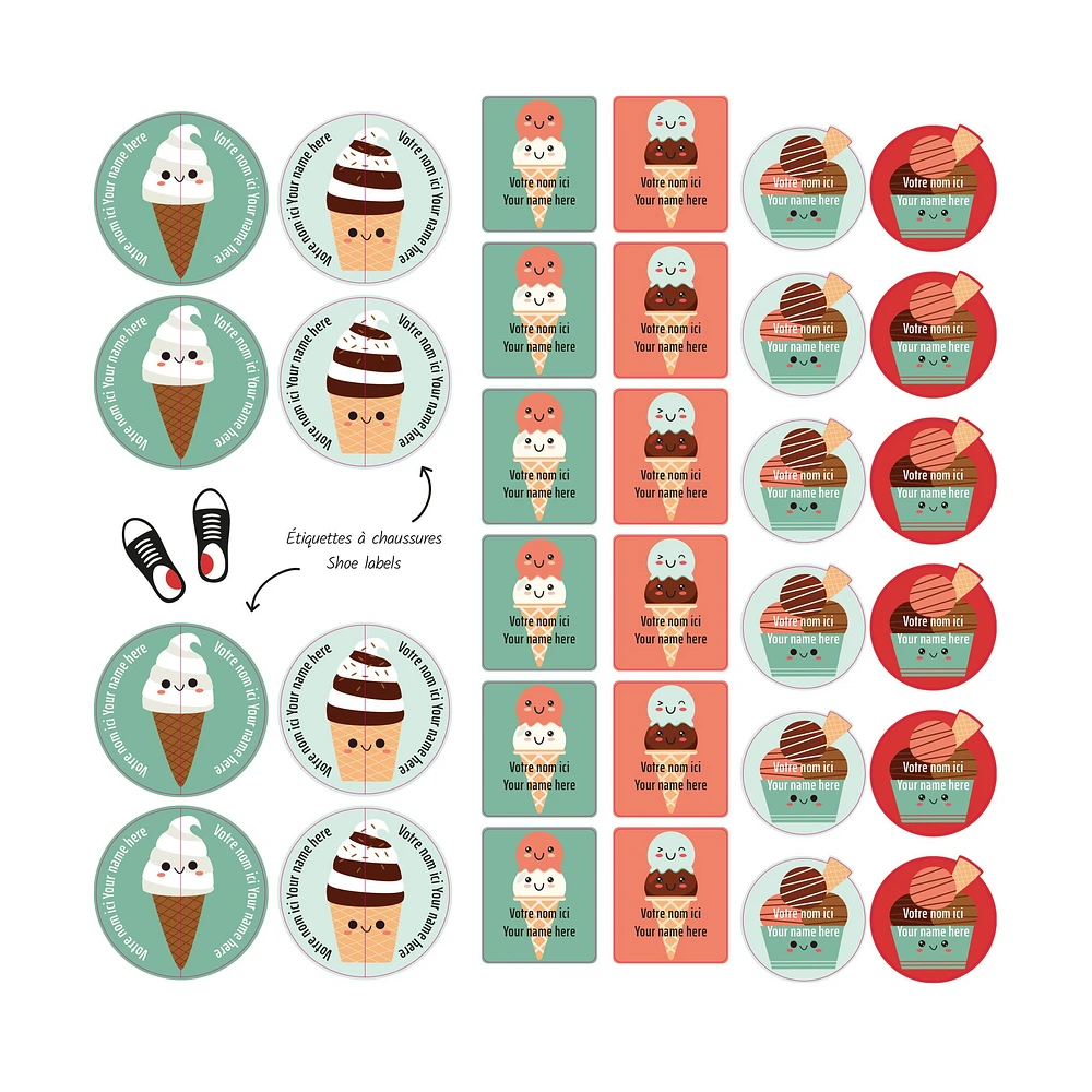 Peel And Stick Name Labels – Ice Cream