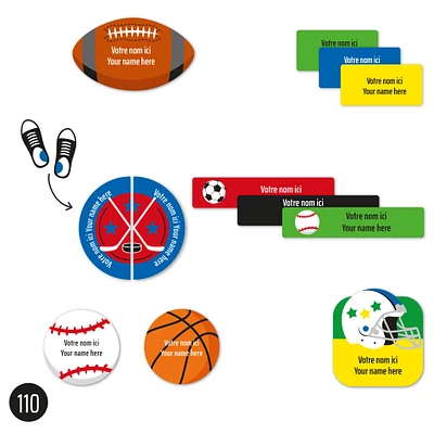 Daycare Name Labels - Sports